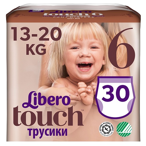 Подгузники трусики для детей LIBERO Touch №6 (13-20кг) 30шт
