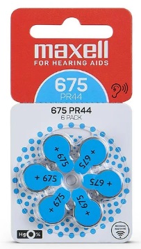 Батарейка MAXELL Zink Air код 675 ( 6 шт ) ( PR44 )  (Упаковка)