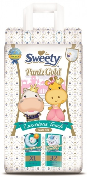 Трусики-подгузники для детей SWEETY XL32 (14-18 кг) 32шт PANTS GOLD