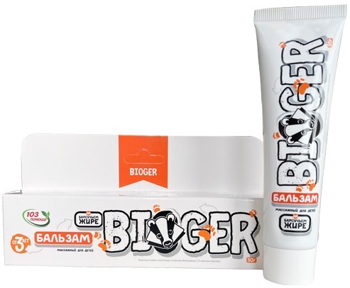 Бальзам массажный Bioger 50г на барсучьем жире 103 помощь  &