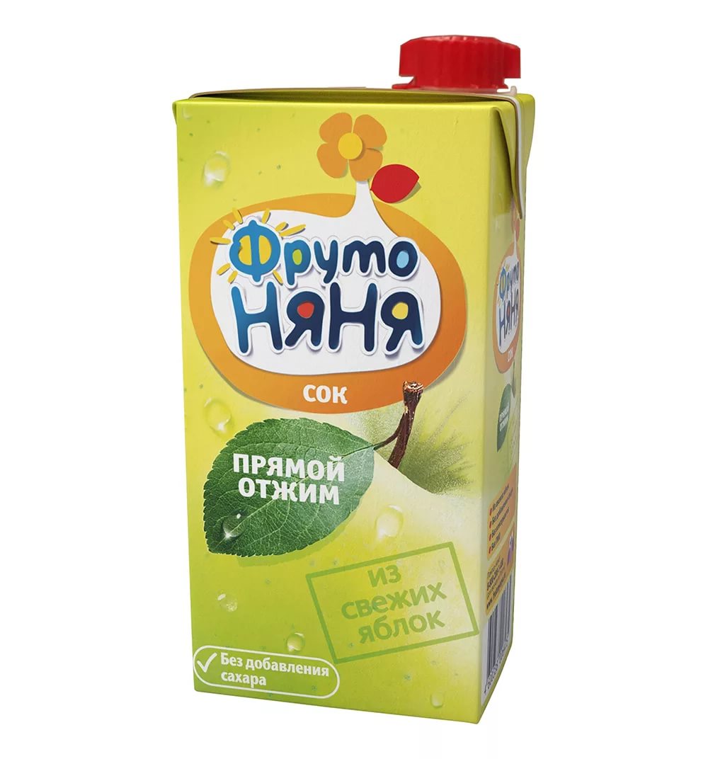 ФрутоНяня Сок из свежих яблок прямого отжима 200мл