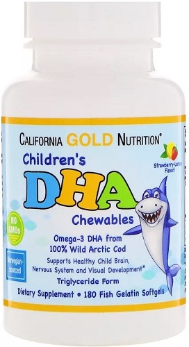 California Gold Nutrition Omega 3 детская №180капс.  &