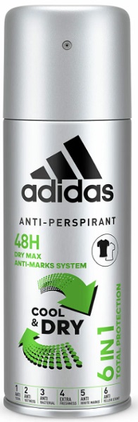 Adidas антиперспирант Cool & Dry 6in1 48H для мужчин 150 мл спрей