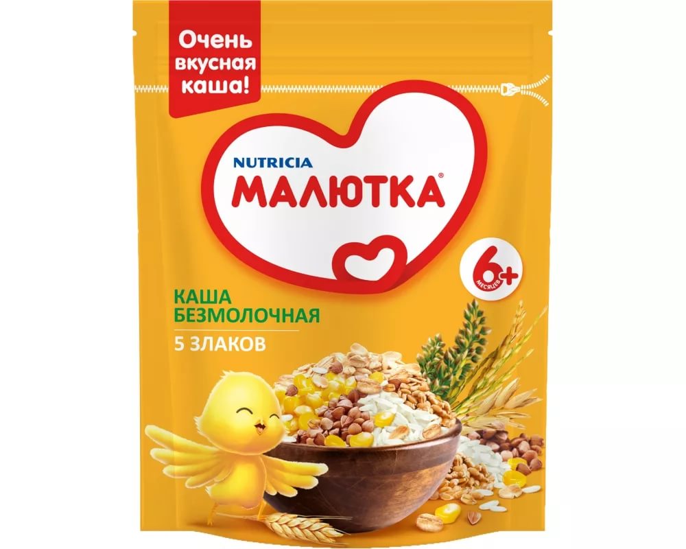 Малютка Каша безмолочная 5 злаков 200 гр.с 6 мес.