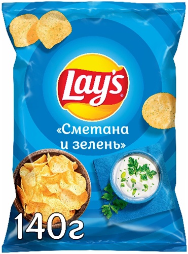 Чипсы Lays Сметана и зелень 140г  &
