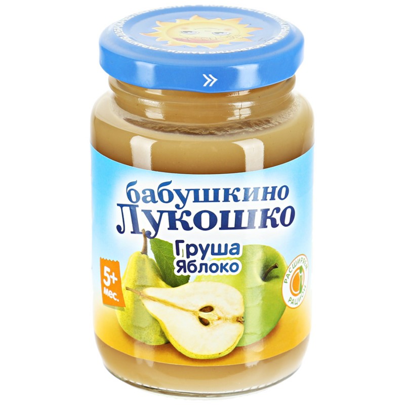 Бабушкино Лукошко Пюре Яблоко груша 100г с 6 мес.