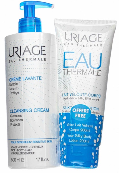 Uriage набор Creme Lavante пенообразующее средство 500мл + лосьон 200мл