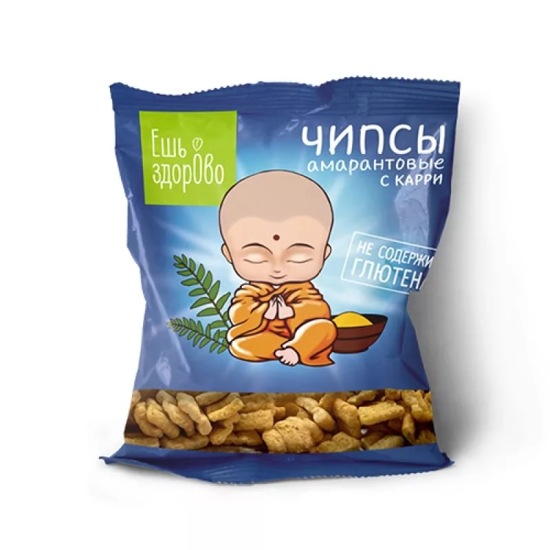 Di&Di Ешь ЗдорОво Чипсы Амарантовые с карри 90г
