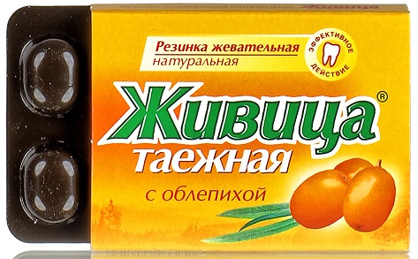 Живица с Облепихой 0,8г №5 Смолка жевательная Алтайский Нектар  &