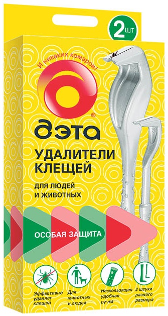 ДЭТА удалитель клещей для людей и животных