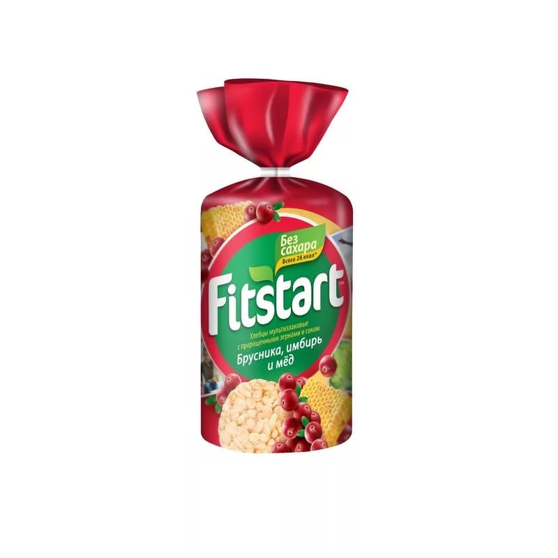 Fitstart Хлебцы мультизлаковые брусника,имбирь,мед 100г