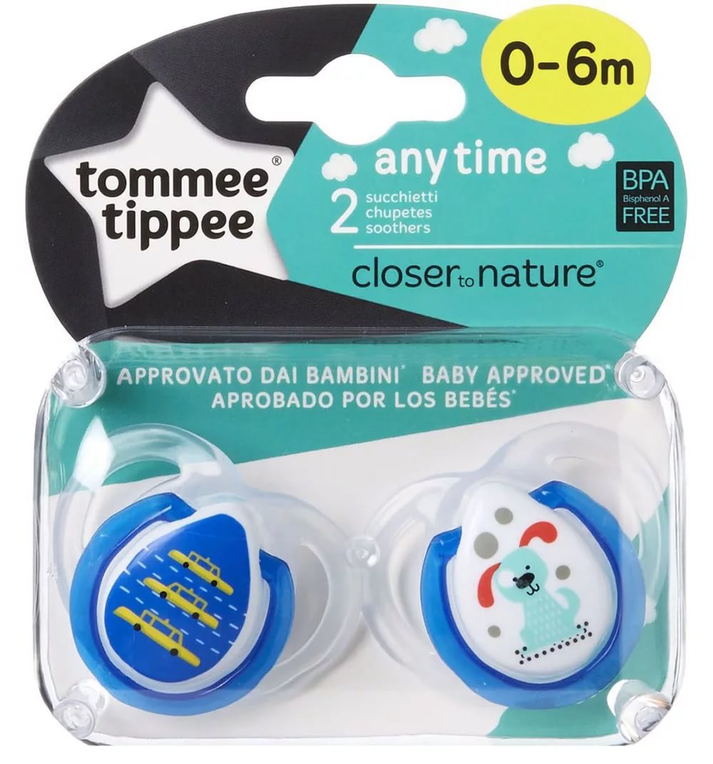 Соска-Пустышка Силиконовая TOMMEE TIPPEE 0-6м (2шт) Any Time (цв.в асс.)