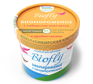 Биомороженое Biofly + сиб. клетчатка Ваниль 45г с пробиотиками