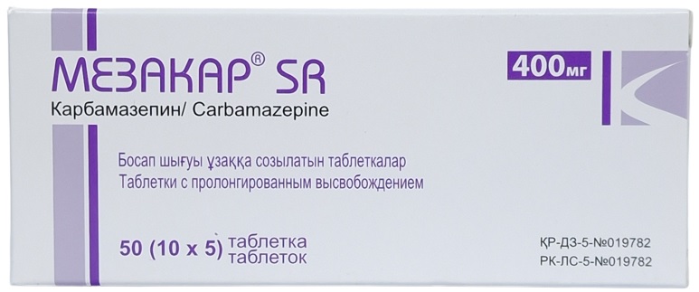 Мезакар SR табл. 400 мг №50 ( карбамазепин ) (Упаковка)