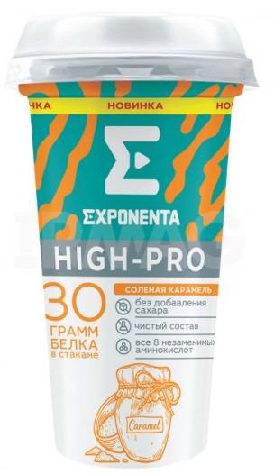 Напиток кисломолочный Exponenta High-Pro Соленая карамель 250 г