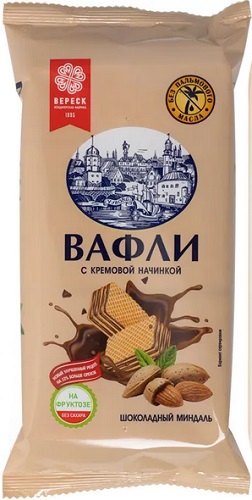 Вереск Вафли Шоколадный миндаль на фруктозе 100г