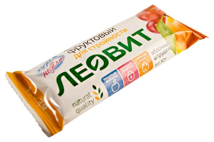 Леовит Худеем за неделю Батончик фруктовый яблочный штрудель 30г