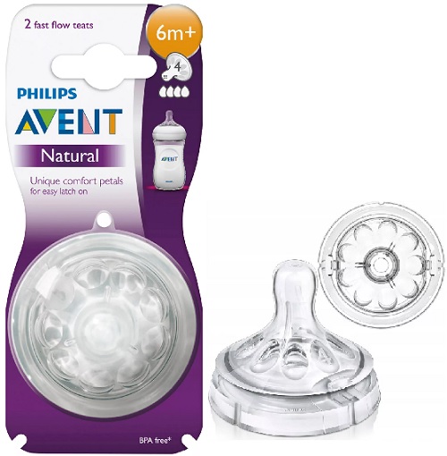Соска Силиконовая AVENT NATURAL на ш/г 6м+ (2шт) SCF044/27