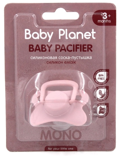 Соска-пустышка силиконовая Mono Butterfly Rose BABY PLANET размер 3+ арт.8471/2