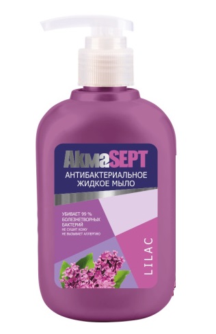 AKMASEPT Жидкое мыло 270мл Lilac Антибактериальное АВРОРА Акмасепт