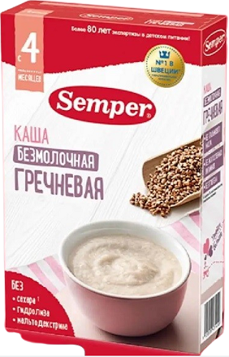 Semper Каша безмолочная Гречневая 180г с 6мес.