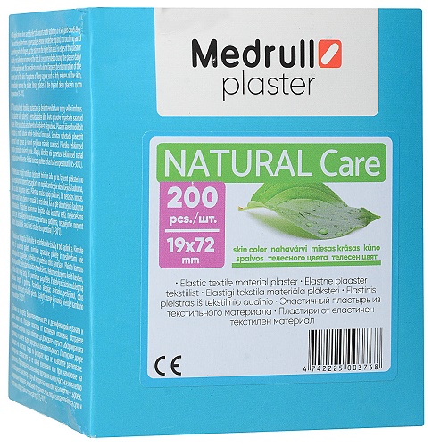 Лейкопластырь Бактерицидный MEDRULL 1,9*72мм 200 шт/уп Natural Care (Упаковка)