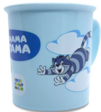 Кружка Пластиковая с ручкой МАМА ТАМА 200мл 6м+ голубой MT/039