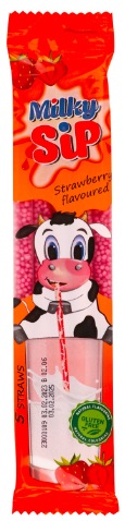 Трубочка для молока со вскусом Клубники Milky Sip Strawberry