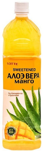 Lotte Напиток Алоэ вера Манго с кусочками алоэ 1,5л с фруктозой