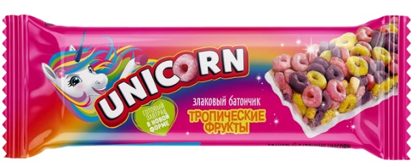 Батончик Unicorn со вкусом Манго со вкусом тропических фруктов 22г
