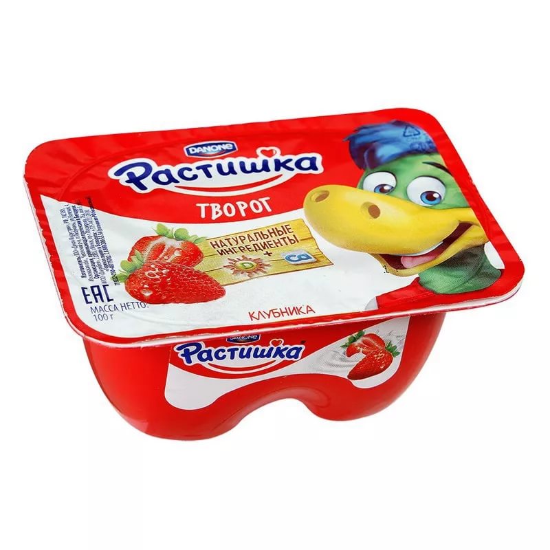 Данон Растишка Творог  со вкусом клубники 100,0