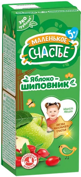 Маленькое счастье Сок Яблоко Шиповник 200 мл с 5 мес