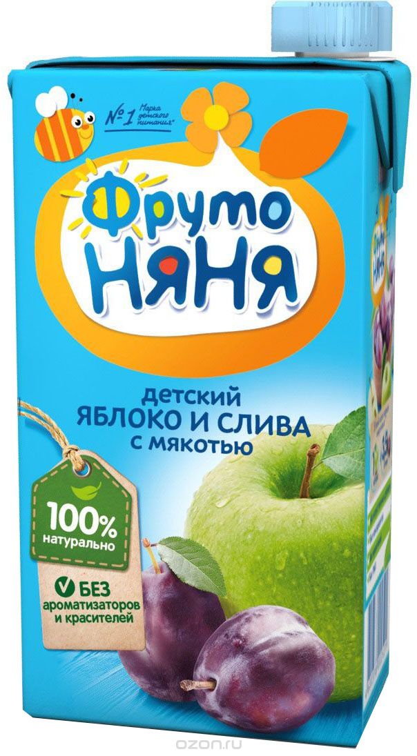 ФрутоНяня Сок Яблоко Слива с мякотью 500мл