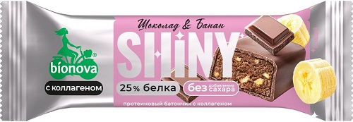 Bionova Батончик Протеиновый Shiny Шоколад Банан глазир. 40г