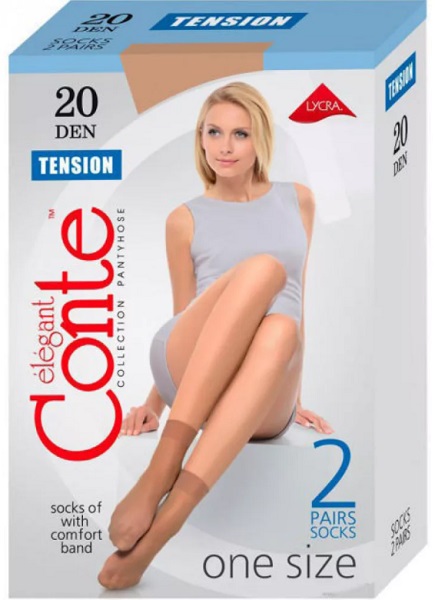 CONTE носки женские Tension 20 (2пары) размер 23-25 nero