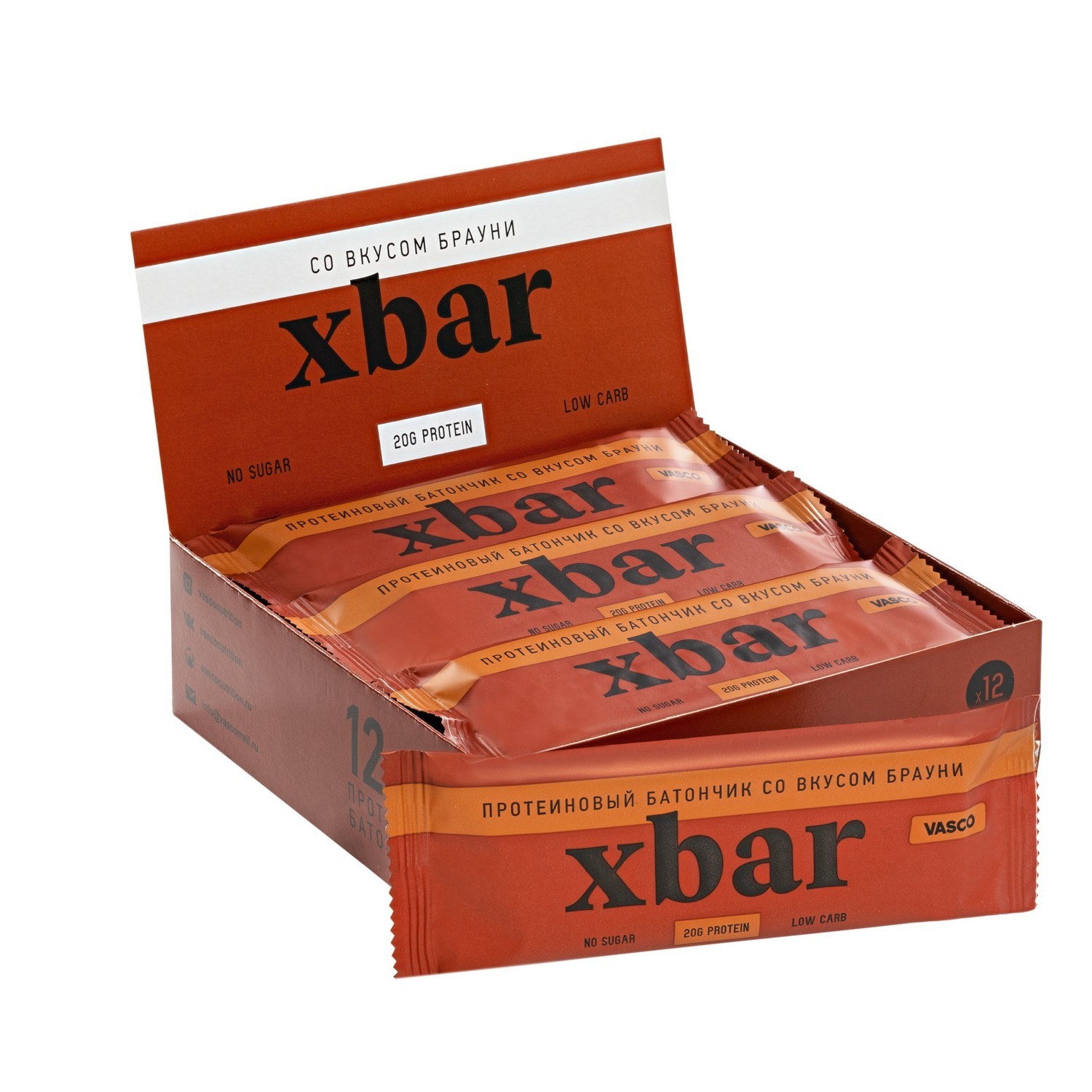XBar Vasco Батончик Протеиновый 22% Брауни 60г
