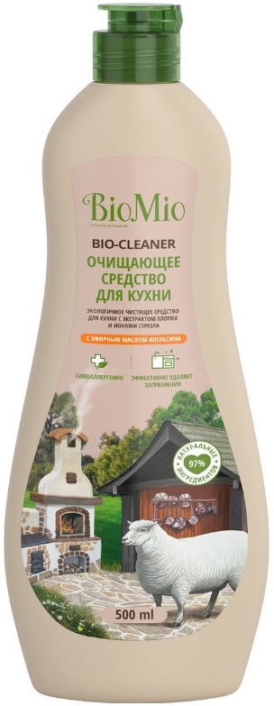 Bio Mio Очищающее средство для кухни 500 мл с эфирным маслом Апельсина