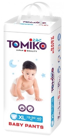 Трусики-подгузники для детей TOMIKO р.XL ( 12-20 кг ) 40 шт