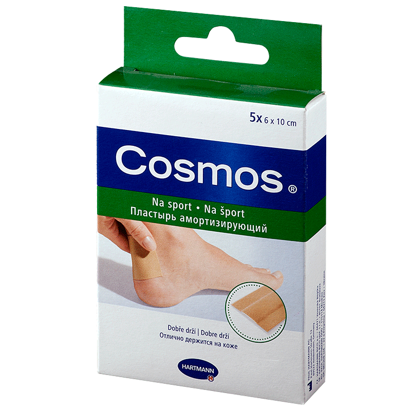Лейкопластырь Бактерицидный COSMOS Амортизирующий 6*10 ( 5 шт ) HARTMANN