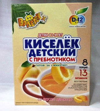 Кисель концентрат "Киселек детский с пребиотиком" 25 г - 8 шт (абрикос) Валетек