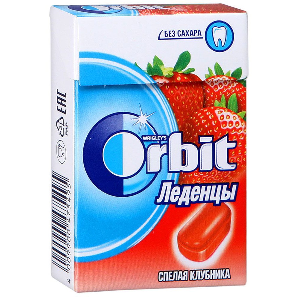 Orbit Леденцы Спелая клубника 35г без сахара