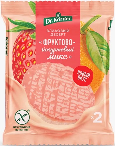 Dr.Korner Злаковый десерт Рисовый Фруктово-ягодный с йогуртом 34г
