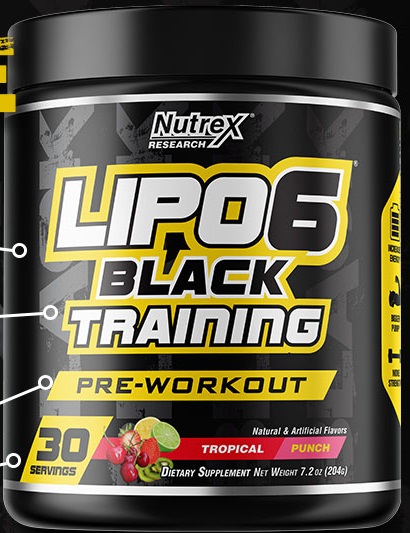 Nutrex LIPO 6 black Traning 204г Тропикал пунш
