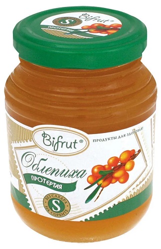 Bifrut Протертая Облепиха на сорбите 300г Бифрут