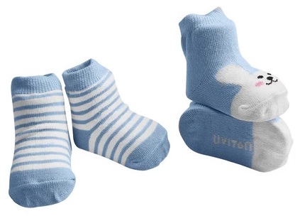 Носки детские UVITON 0-6 мес ( 2 пары ) Зайчик Голубой арт.0174