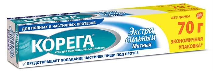 Корега крем 70,0 Мятный вкус Экстра сильная фиксация #@