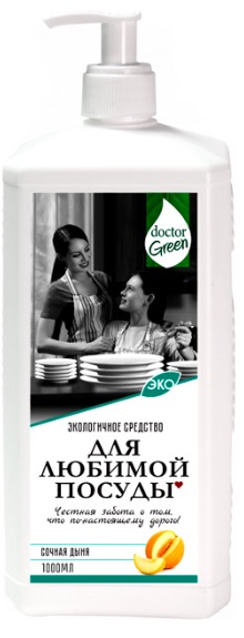 Средство для мытья посуды Сочная дыня 1000мл Doctor Green