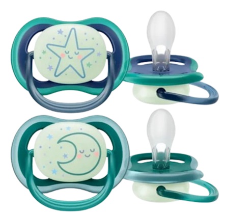 Соска-Пустышка Силиконовая AVENT 6-18м (2шт) SCF376/13 Ultra Air Night