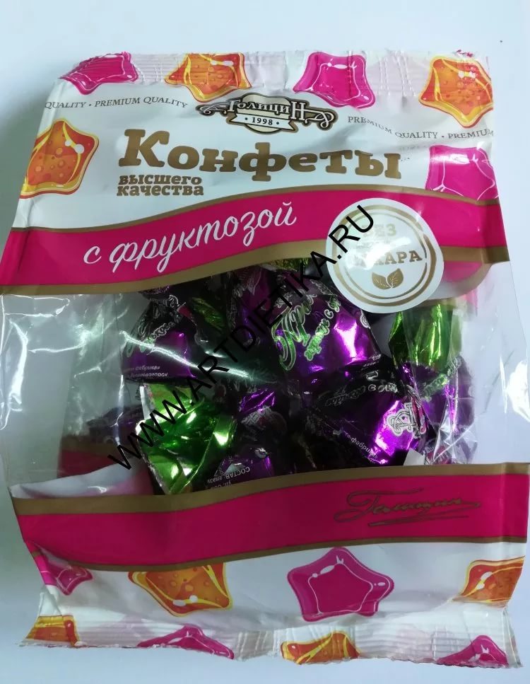Голицин Конфеты Пралине горькое с фруктозой 180г