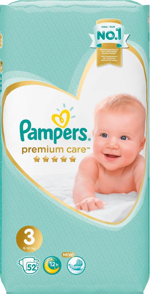Подгузники для детей PAMPERS Premium Care №3 (6-10кг) 52шт